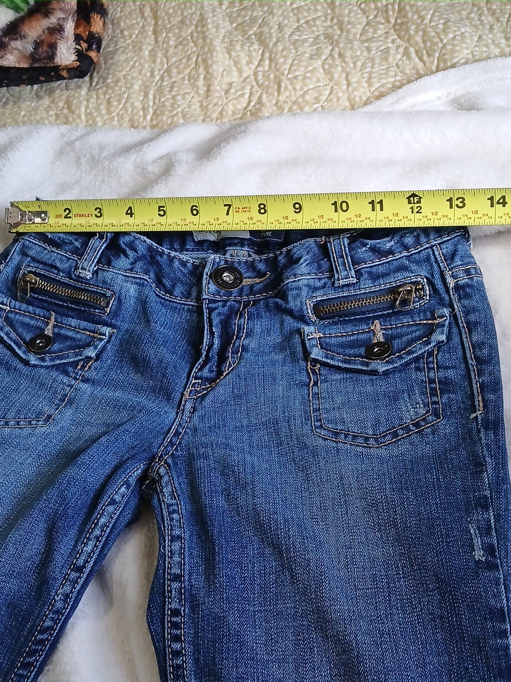 VTG Aeropostale Girl's Denim Dark Blue Skinny Flare Jeans with Zip PocketAccents - Picture 11 of 13